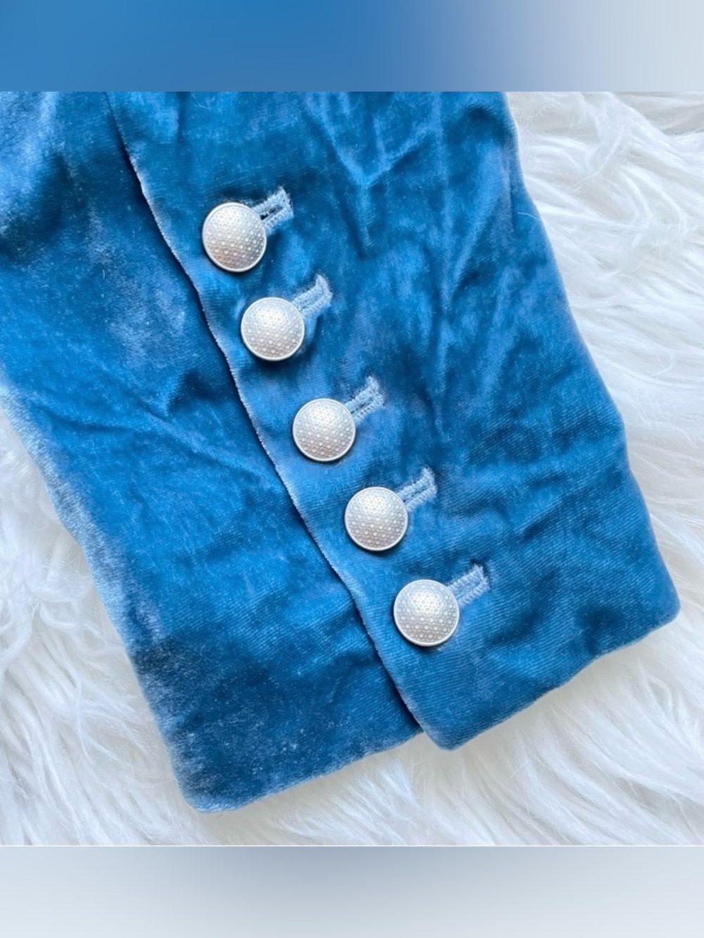 L’Agence Kenzie Velvet Blazer Cortez Blue Size 2 Double Breasted NWT - Picture 15 of 16